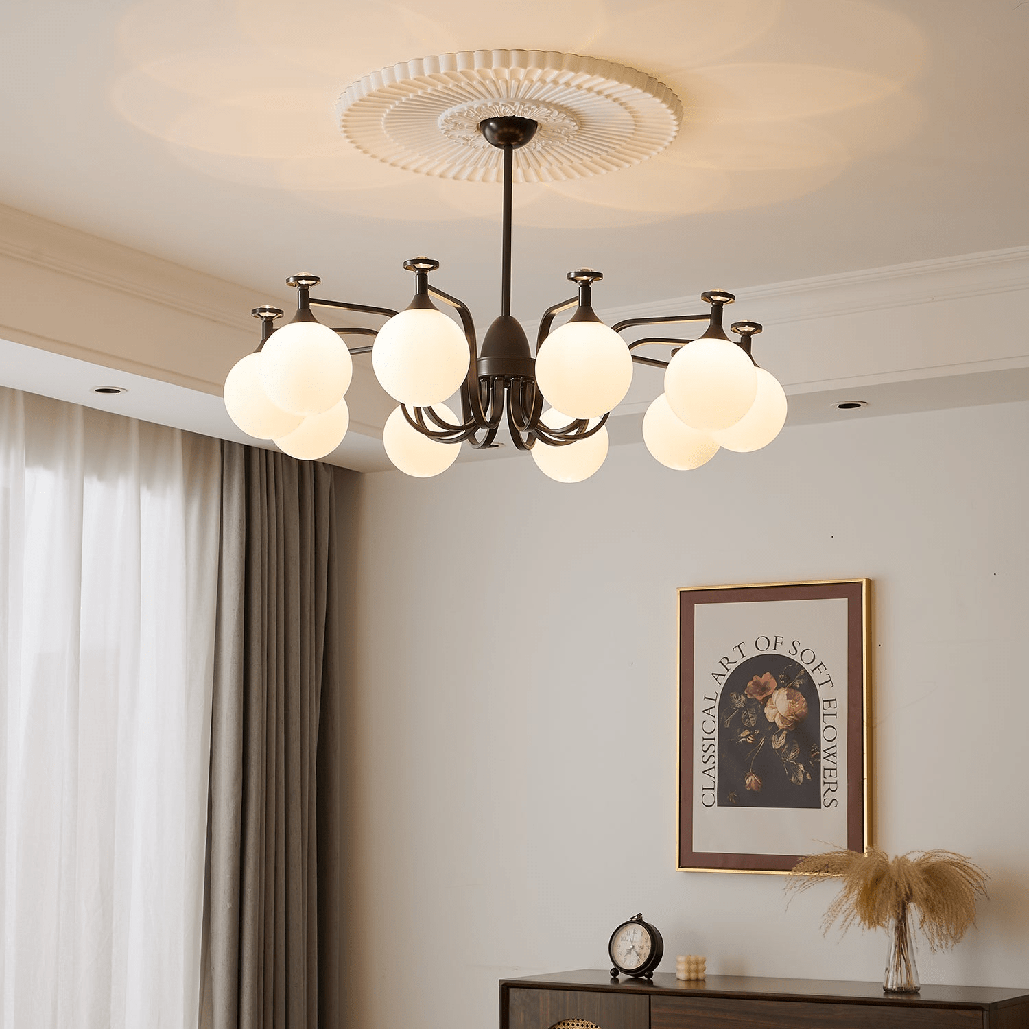 Zotheira Chandelier Élégance Verre Vintage - Neutralighting