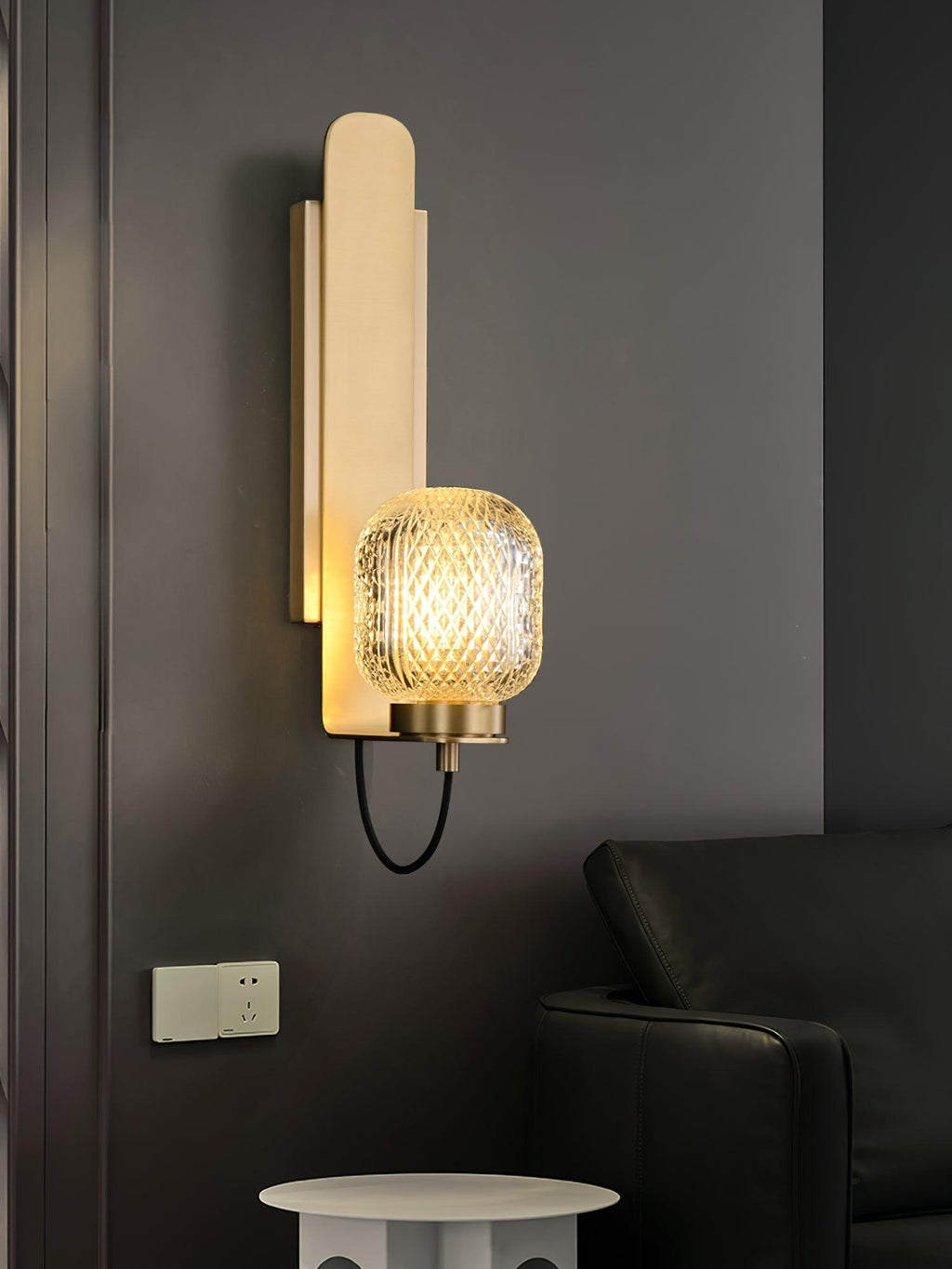 Nyrinaris Applique Murale Laiton Verre Art Nordique Premium - Neutralighting