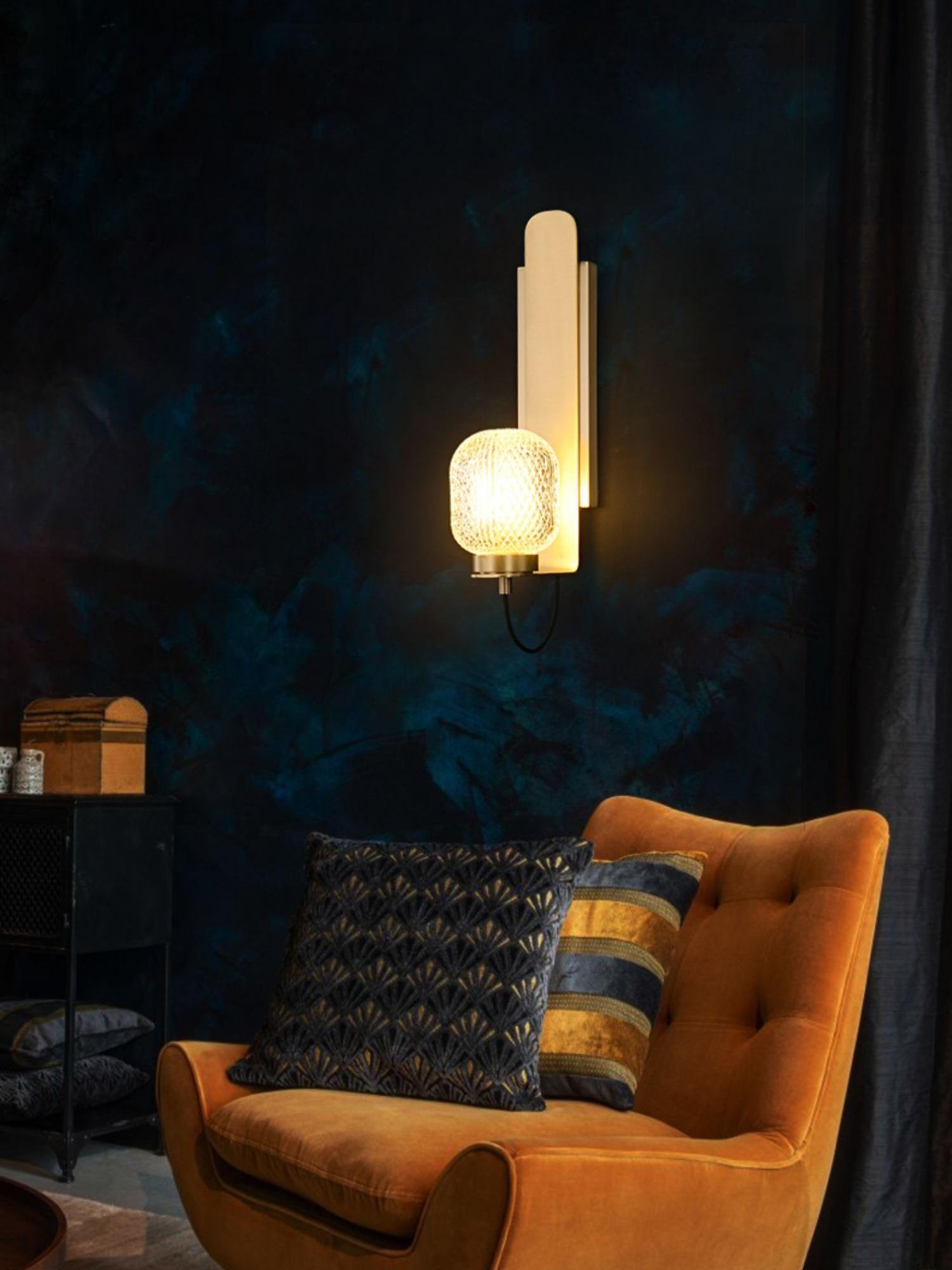 Nyrinaris Applique Murale Laiton Verre Art Nordique Premium - Neutralighting