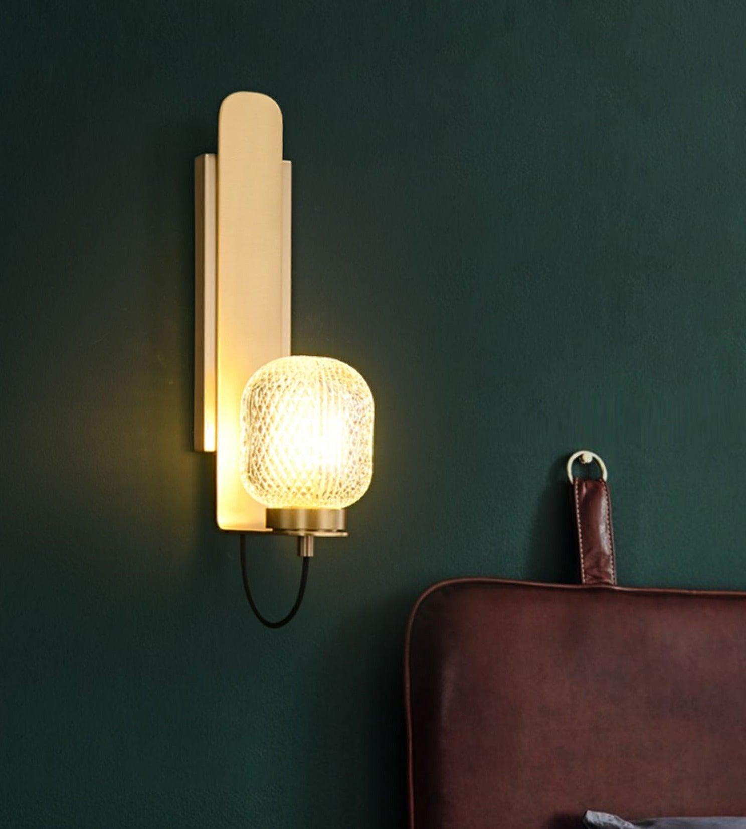 Nyrinaris Applique Murale Laiton Verre Art Nordique Premium - Neutralighting
