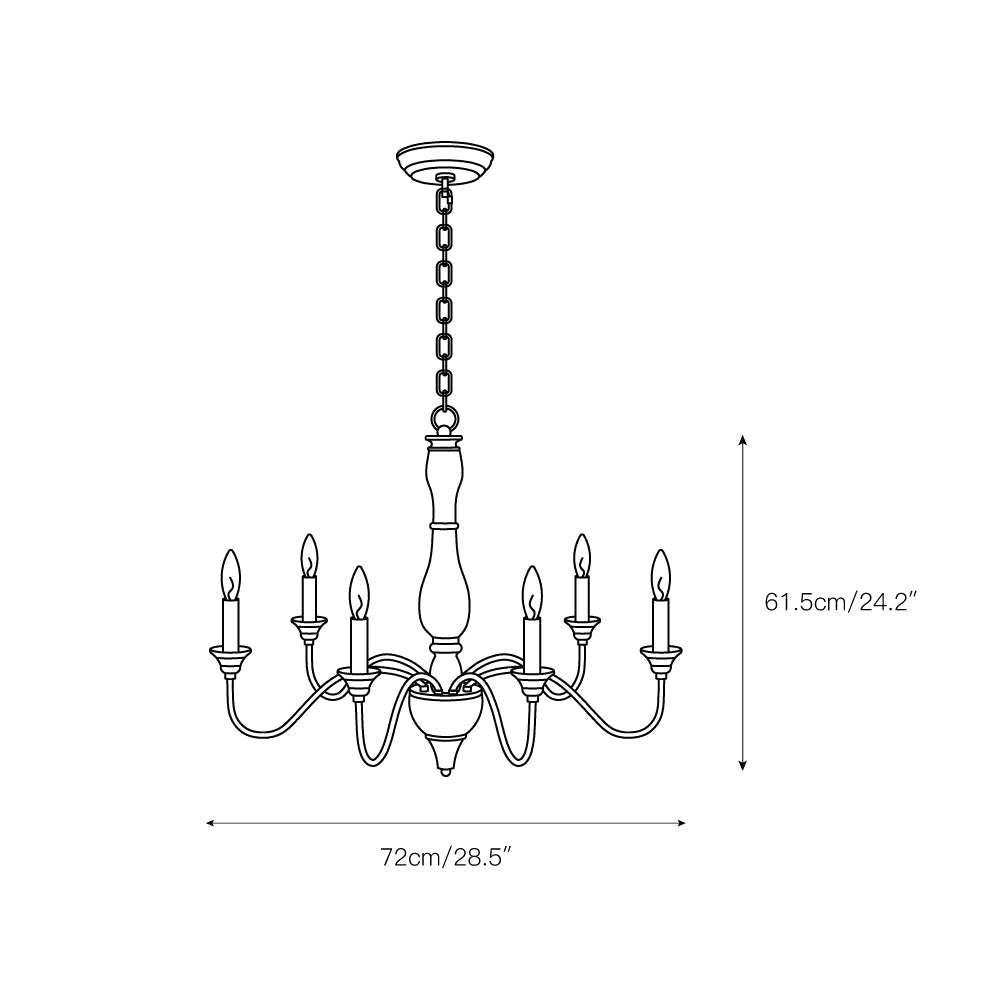 Eurloryra Lustre Bougie Sculpté à la Main Bois Vintage - Neutralighting