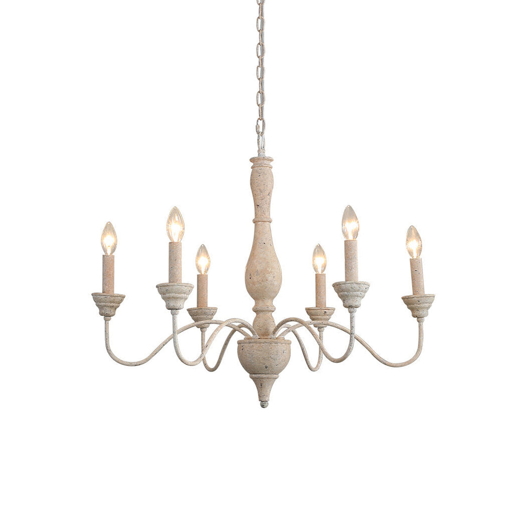 Eurloryra Lustre Bougie Sculpté à la Main Bois Vintage - Neutralighting
