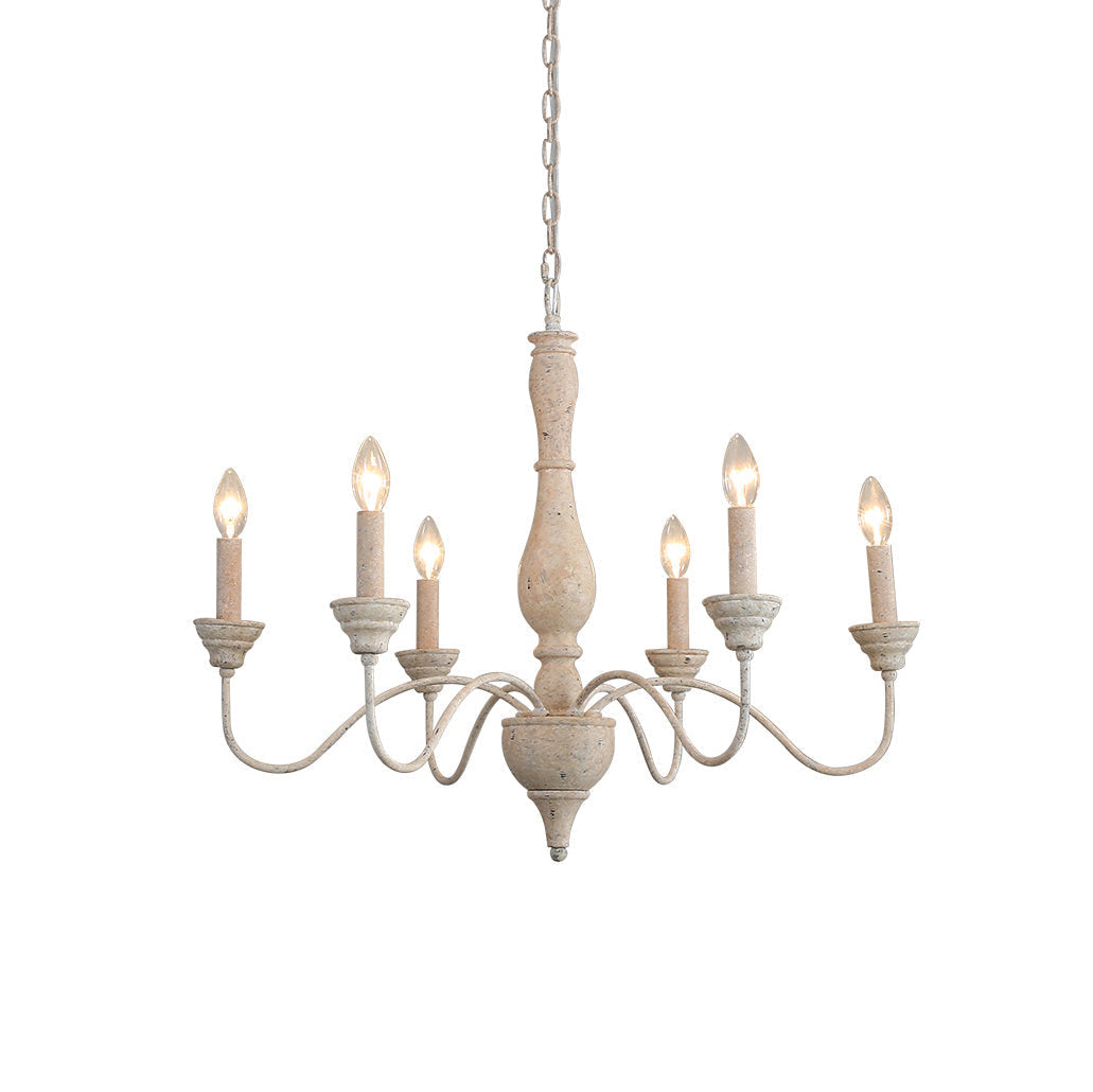 Eurloryra Lustre Bougie Sculpté à la Main Bois Vintage - Neutralighting