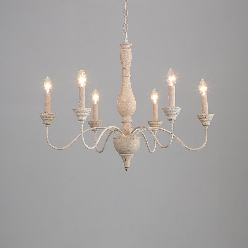 Eurloryra Lustre Bougie Sculpté à la Main Bois Vintage - Neutralighting