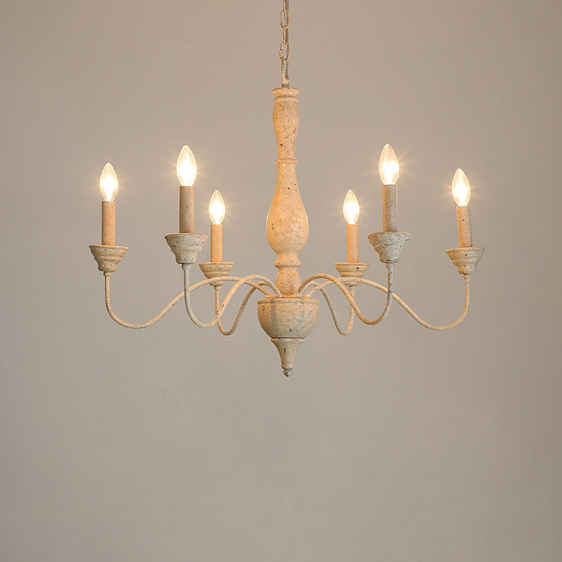Eurloryra Lustre Bougie Sculpté à la Main Bois Vintage - Neutralighting