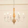 Eurloryra Lustre Bougie Sculpté à la Main Bois Vintage - Neutralighting