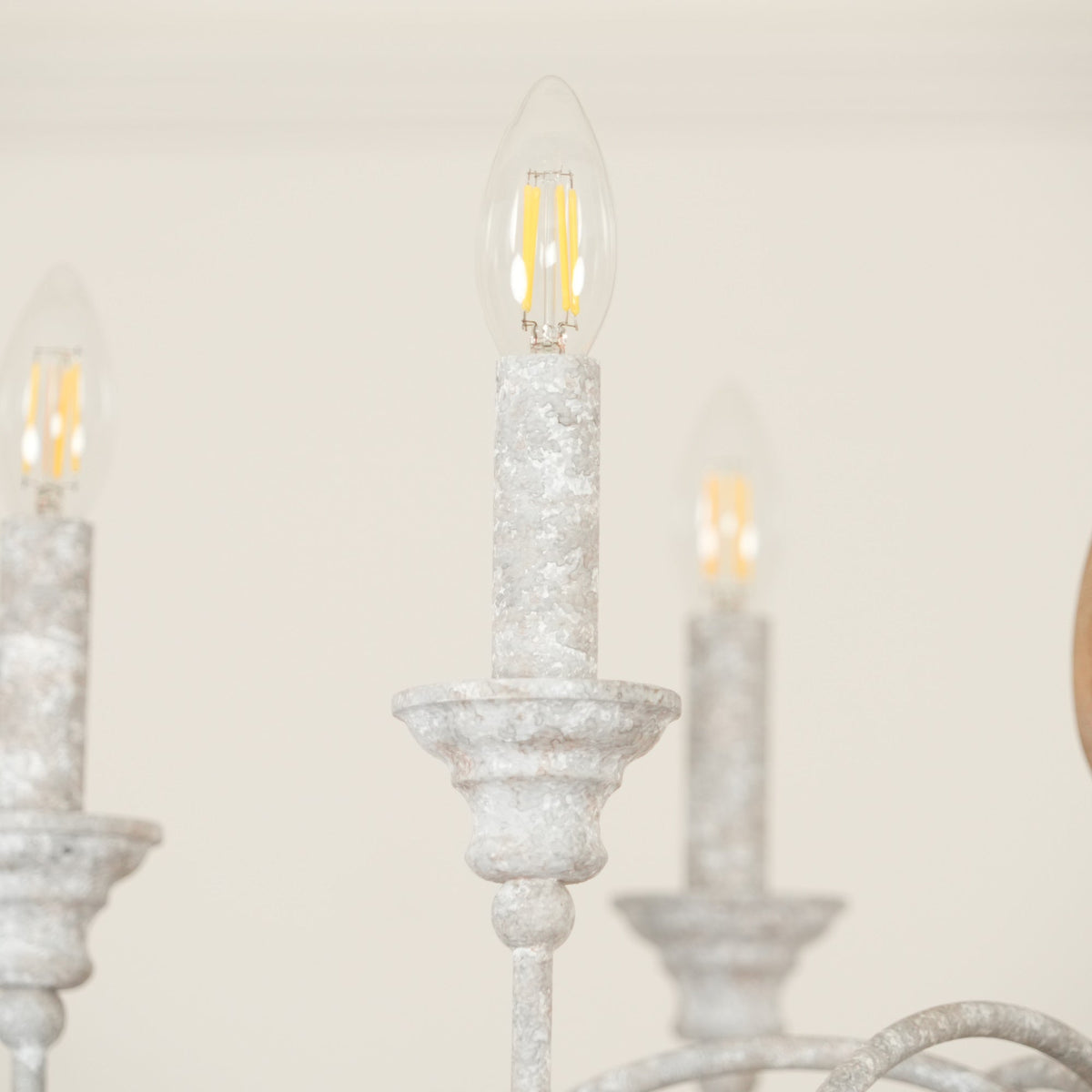 Eurloryra Lustre Bougie Sculpté à la Main Bois Vintage - Neutralighting
