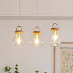 Jars Lampe Pendante Verre Bois Minimaliste - Neutralighting