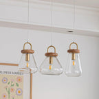 Jars Lampe Pendante Verre Bois Minimaliste - Neutralighting