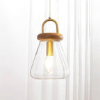 Jars Lampe Pendante Verre Bois Minimaliste - Neutralighting