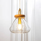 Jars Lampe Pendante Verre Bois Minimaliste - Neutralighting