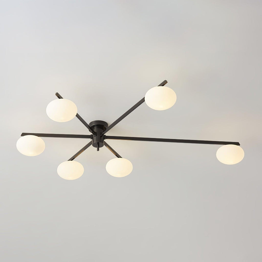 Lustra Plafonnier Noir Blanc Verre - Neutralighting