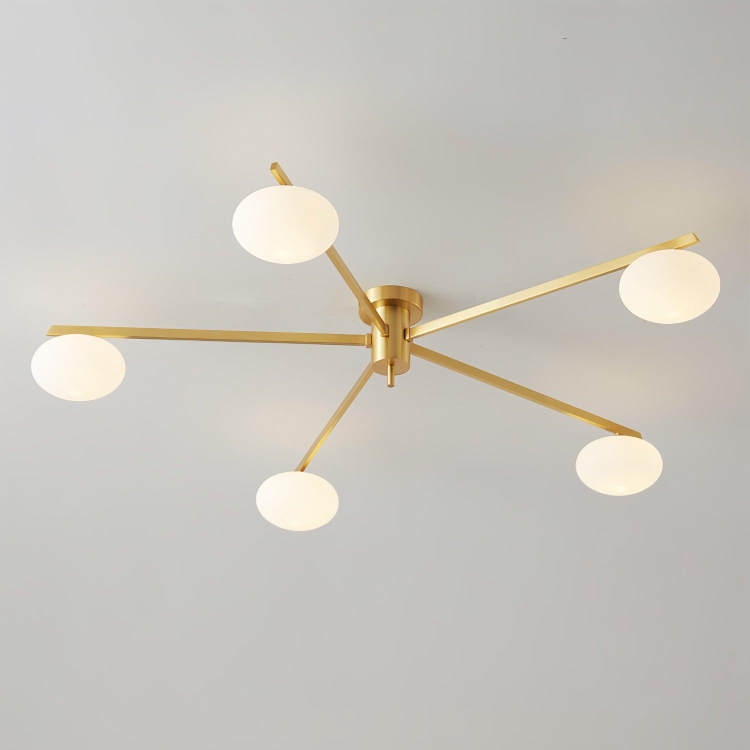 Jania Plafonnier Moderne en Verre et Métal Noir à Trois Bras - Neutralighting