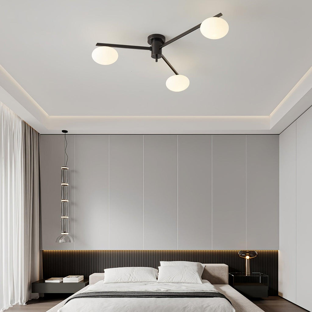 Lustra Plafonnier Noir Blanc Verre - Neutralighting