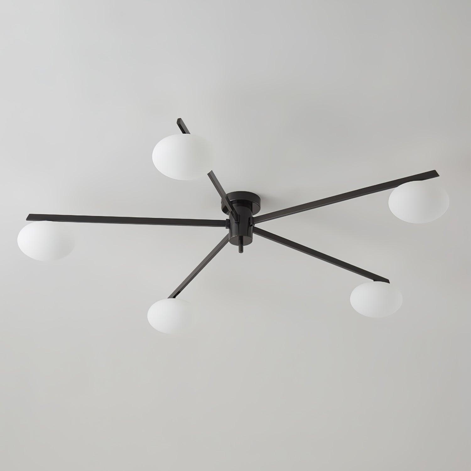 Lustra Plafonnier Noir Blanc Verre - Neutralighting