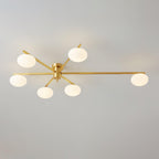Jania Plafonnier Moderne en Verre et Métal Noir à Trois Bras - Neutralighting