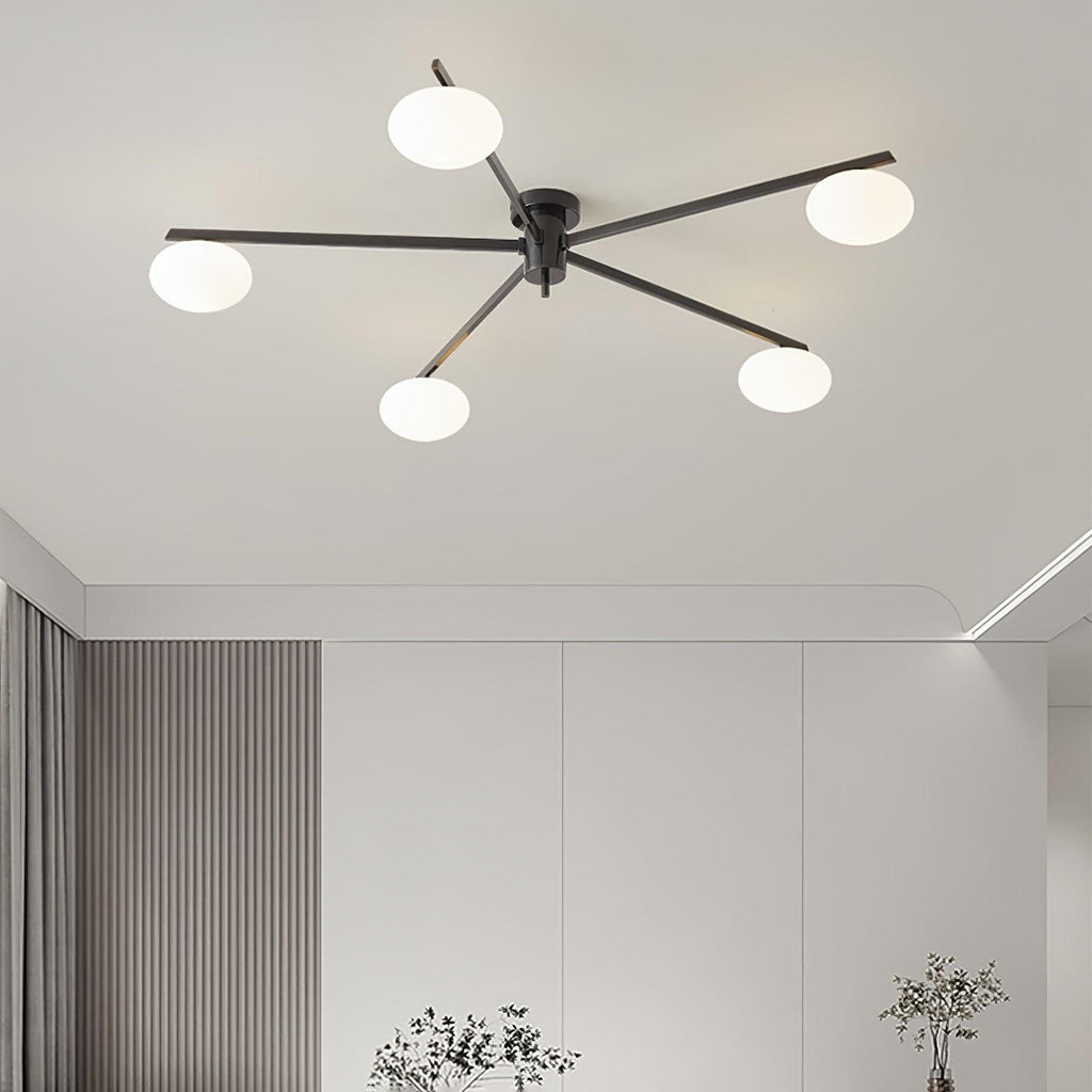 Lustra Plafonnier Noir Blanc Verre - Neutralighting