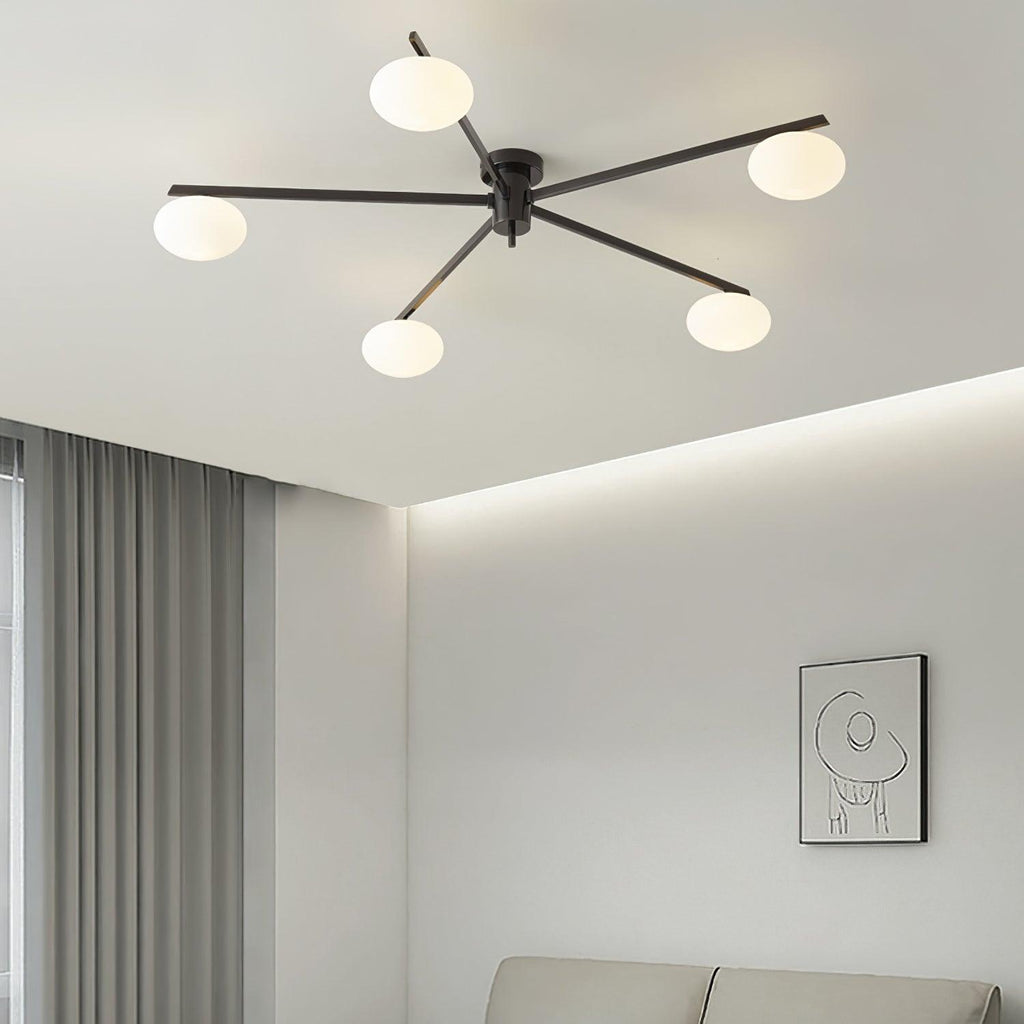 Lustra Plafonnier Noir Blanc Verre - Neutralighting