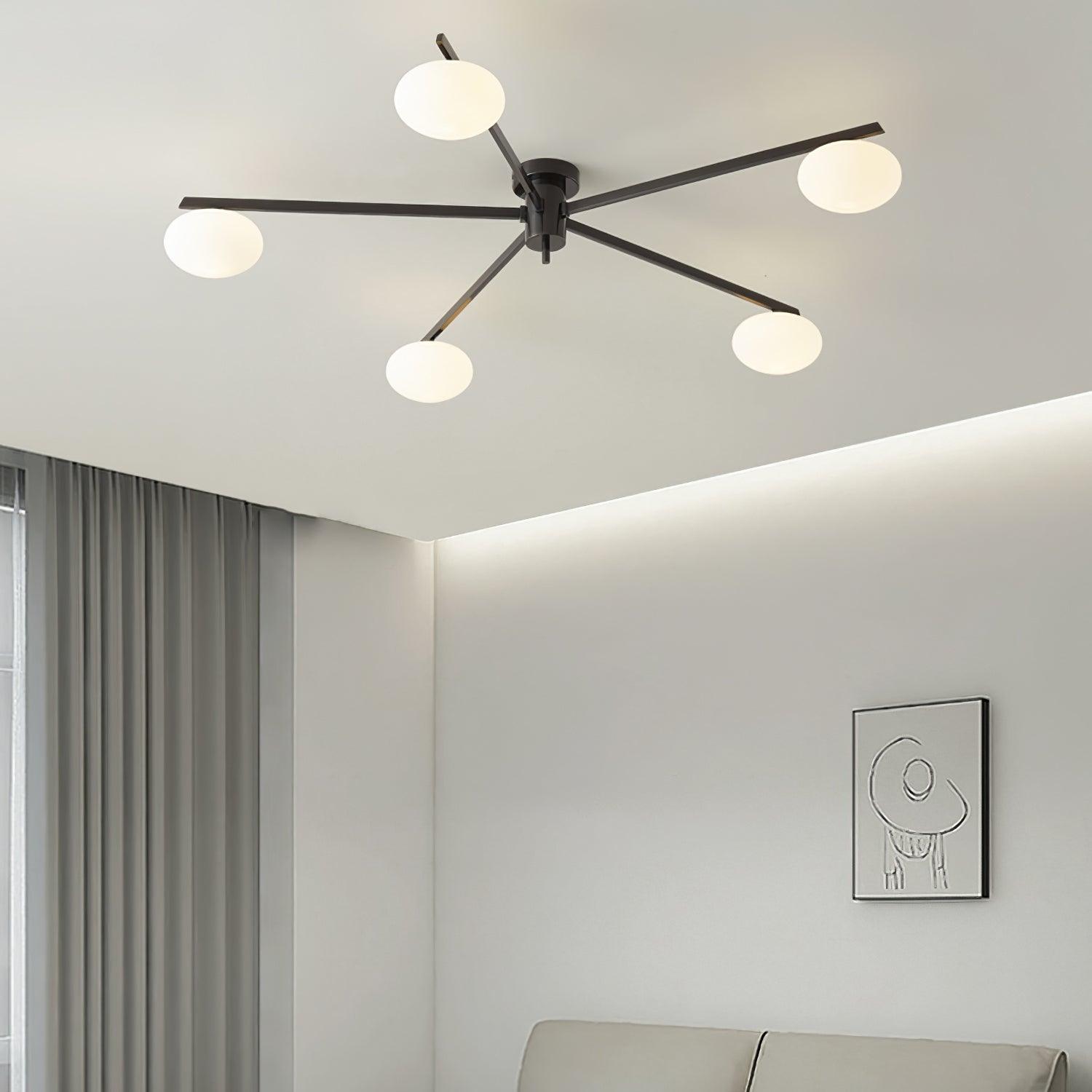 Lustra Plafonnier Noir Blanc Verre - Neutralighting