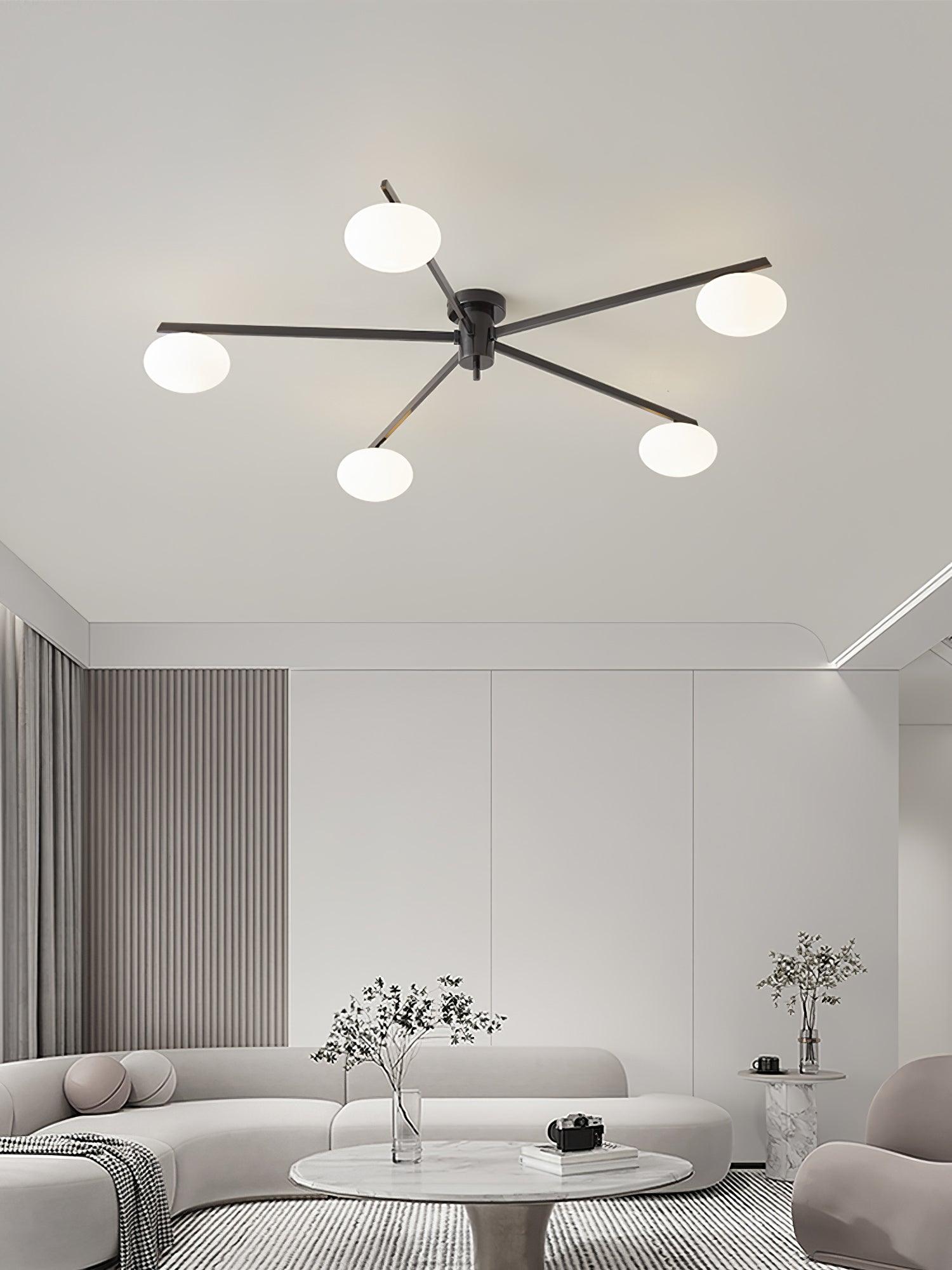Lustra Plafonnier Noir Blanc Verre - Neutralighting