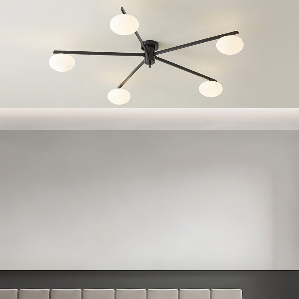 Lustra Plafonnier Noir Blanc Verre - Neutralighting
