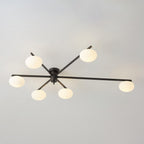 Jania Plafonnier Moderne en Verre et Métal Noir à Trois Bras - Neutralighting