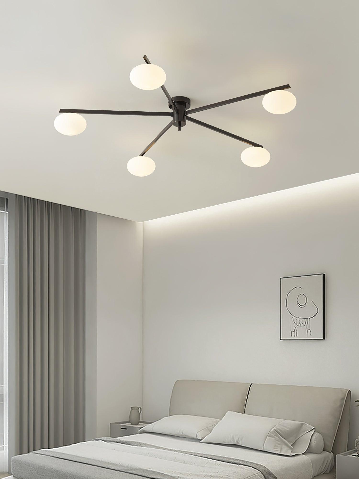 Lustra Plafonnier Noir Blanc Verre - Neutralighting