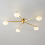 Jania Plafonnier Moderne en Verre et Métal Noir à Trois Bras - Neutralighting
