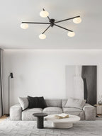 Lustra Plafonnier Noir Blanc Verre - Neutralighting