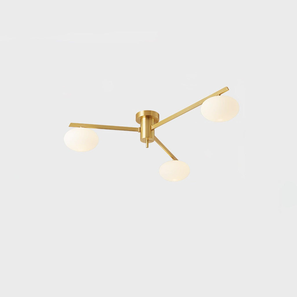 Jania Plafonnier Moderne en Verre et Métal Noir à Trois Bras - Neutralighting