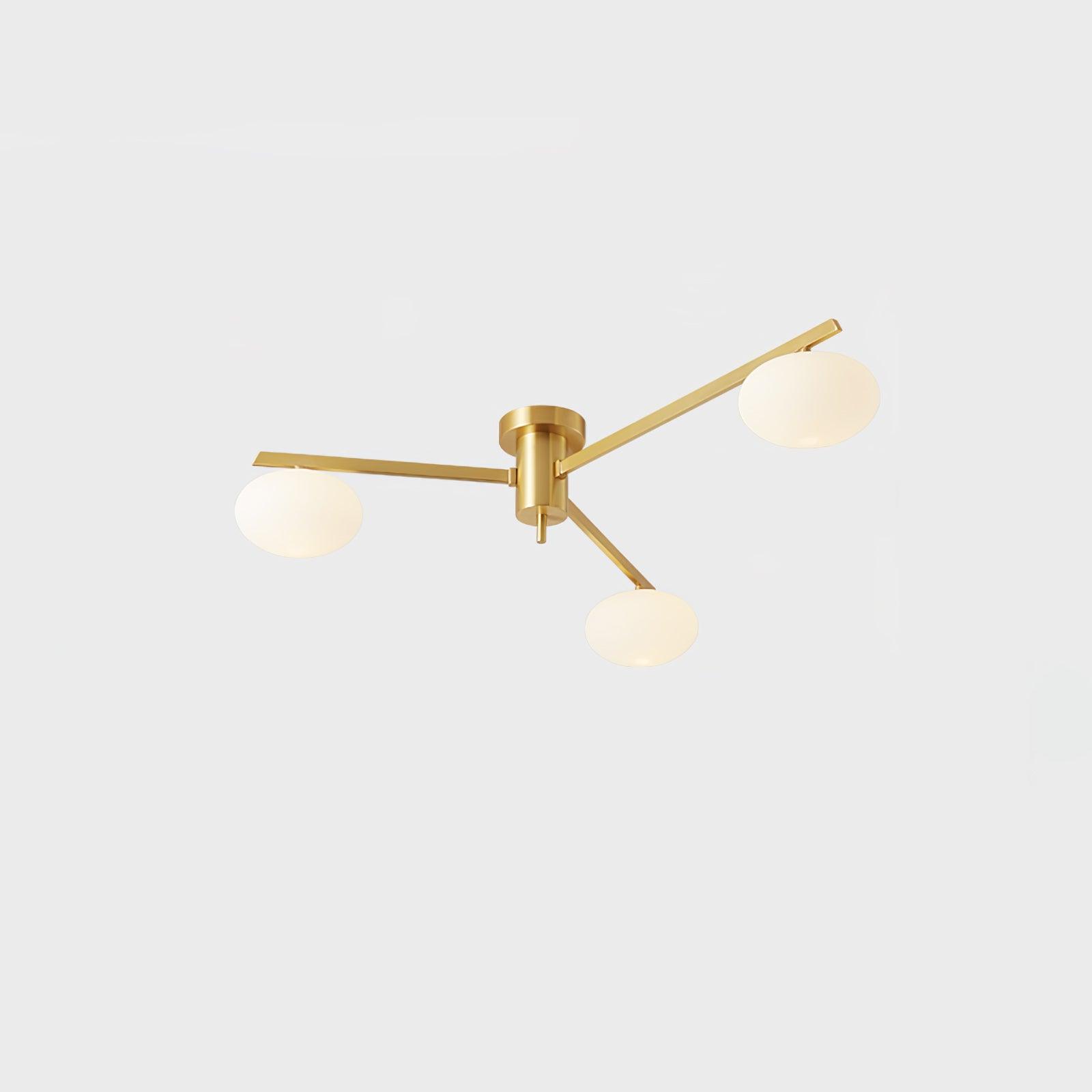 Jania Plafonnier Moderne en Verre et Métal Noir à Trois Bras - Neutralighting