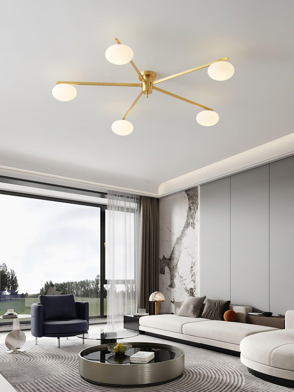 Lustra Plafonnier Noir Blanc Verre - Neutralighting