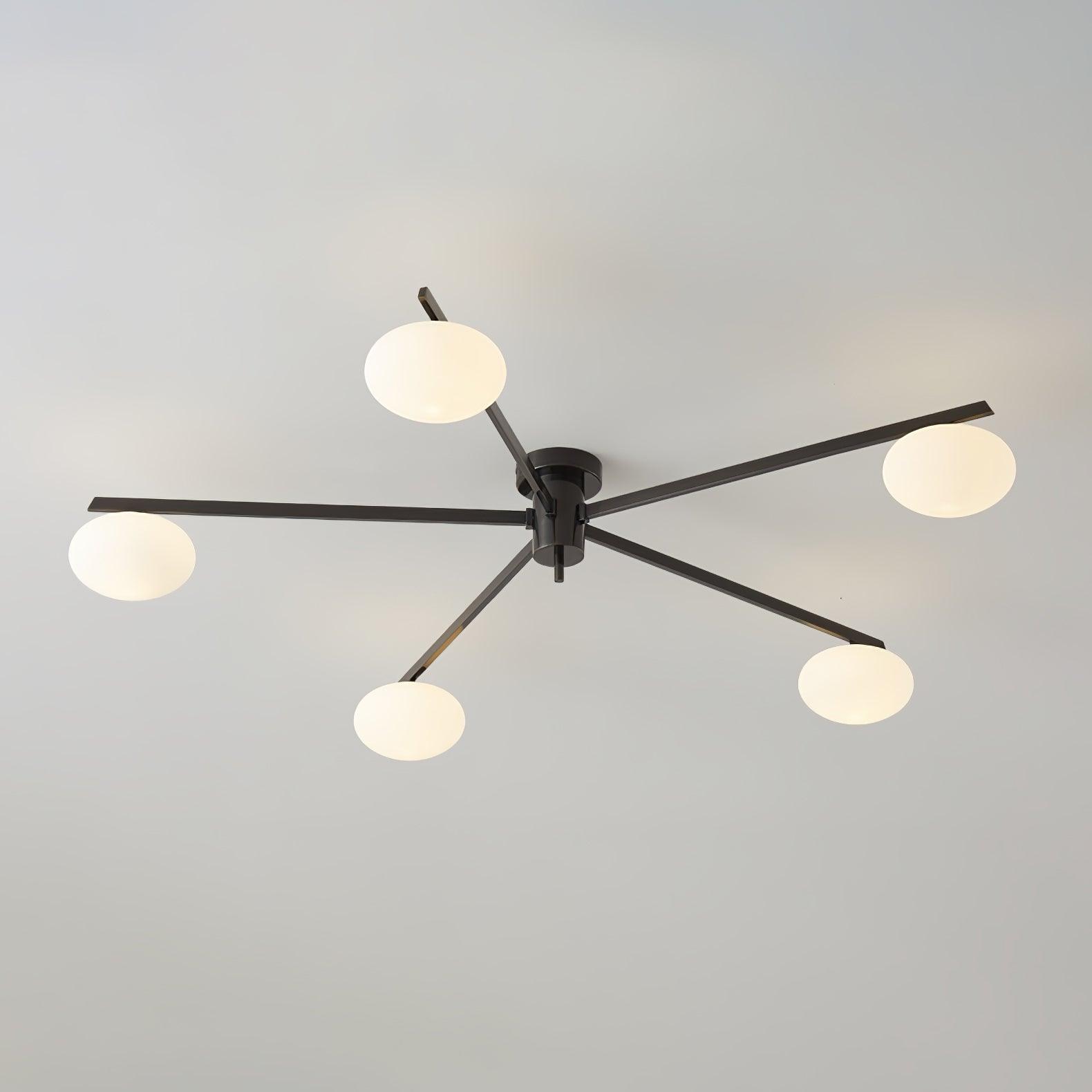 Lustra Plafonnier Noir Blanc Verre - Neutralighting
