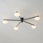 Jania Plafonnier Moderne en Verre et Métal Noir à Trois Bras - Neutralighting
