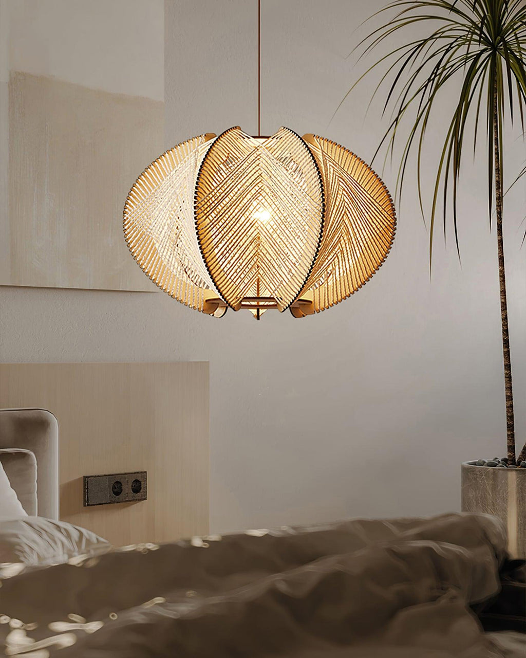 Calyraice Suspension en Bois et Corde de Chanvre - Neutralighting
