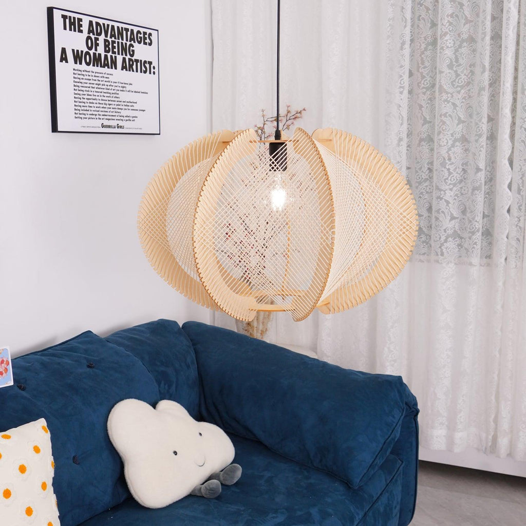 Calyraice Suspension en Bois et Corde de Chanvre - Neutralighting