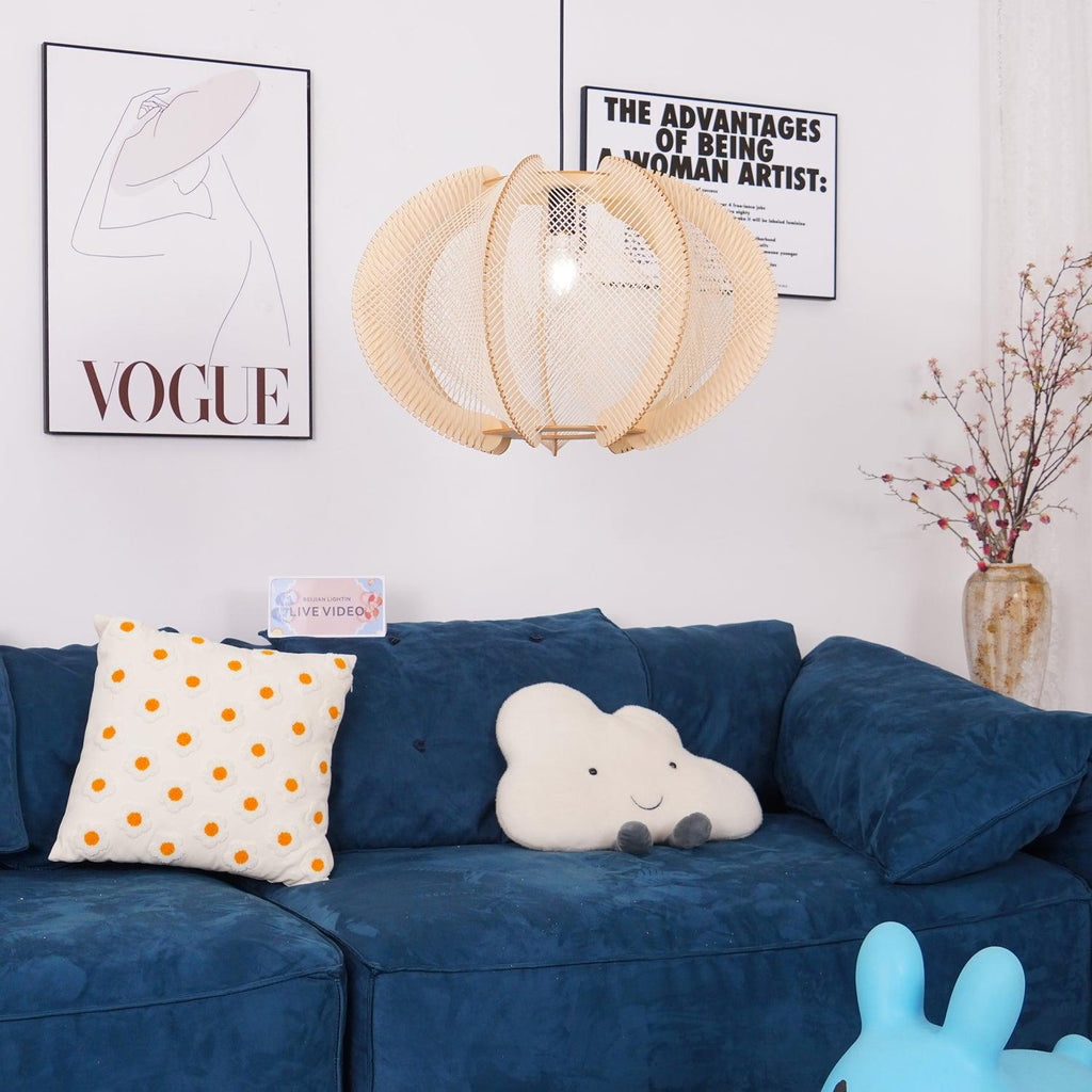 Calyraice Suspension en Bois et Corde de Chanvre - Neutralighting