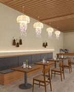 Jellyfish Lampe Pendante Rubans Irisés en Tissu - Neutralighting