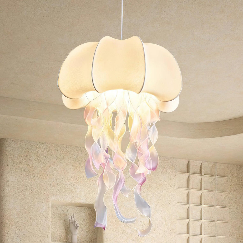 Jellyfish Lampe Pendante Rubans Irisés en Tissu - Neutralighting