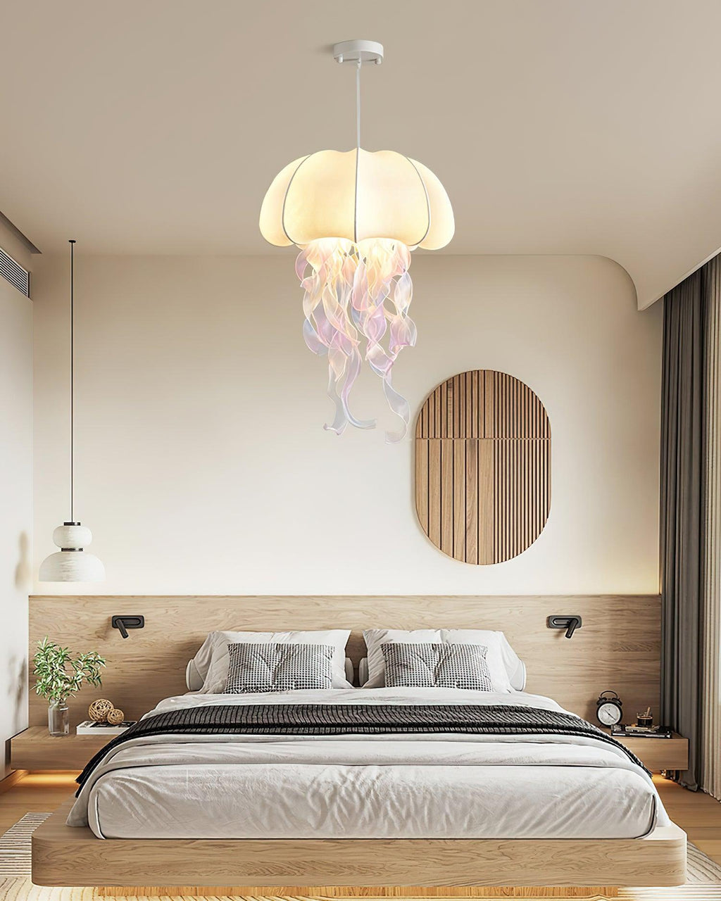 Jellyfish Lampe Pendante Rubans Irisés en Tissu - Neutralighting
