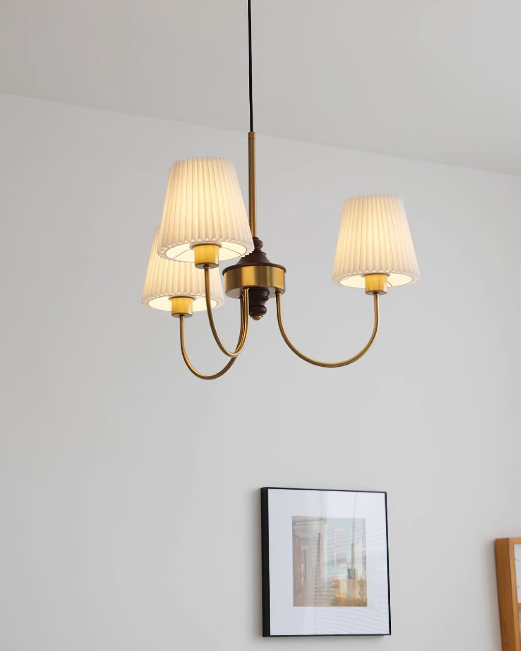 Jeremiah Lustra Lustre Laiton Blanc Plissé Élégant - Neutralighting