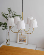 Jeremiah Lustra Lustre Laiton Blanc Plissé Élégant - Neutralighting