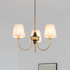 Jeremiah Lustre Abat-jours en Tissu Plissé Laiton Bois - Neutralighting