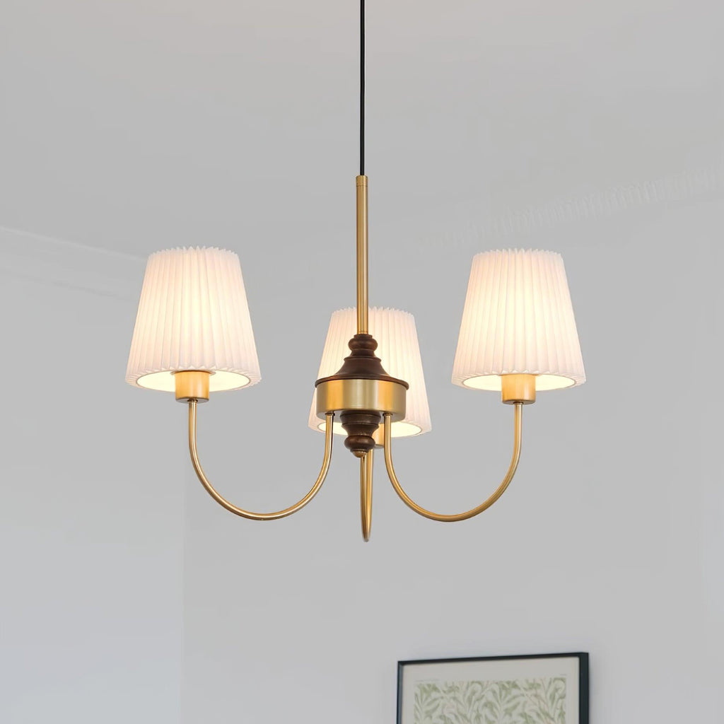 Jeremiah Lustra Lustre Laiton Blanc Plissé Élégant - Neutralighting