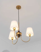 Jeremiah Lustre Abat-jours en Tissu Plissé Laiton Bois - Neutralighting