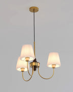 Jeremiah Lustre Abat-jours en Tissu Plissé Laiton Bois - Neutralighting