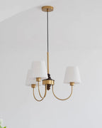 Jeremiah Lustre Abat-jours en Tissu Plissé Laiton Bois - Neutralighting