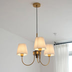 Jeremiah Lustre Abat-jours en Tissu Plissé Laiton Bois - Neutralighting