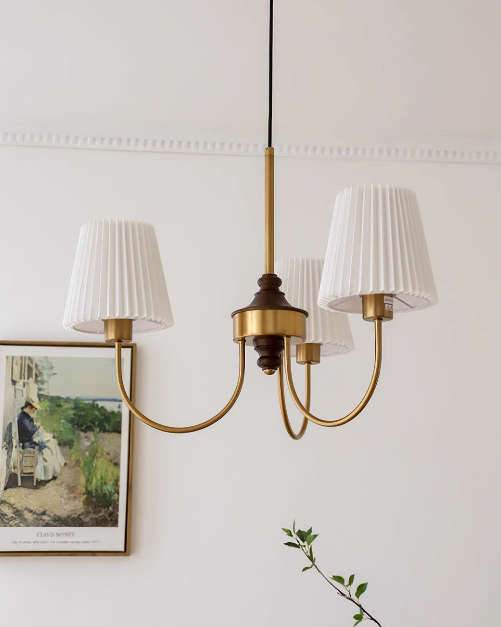 Jeremiah Lustra Lustre Laiton Blanc Plissé Élégant - Neutralighting