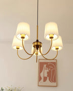 Jeremiah Lustra Lustre Laiton Blanc Plissé Élégant - Neutralighting